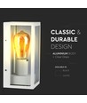 E27 Wandlamp - IP44 buiten, wit, zonder lichtbron