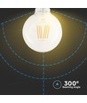E27 6W LED globe lamp - Ø12,5 cm, Samsung LED-chip, filament
