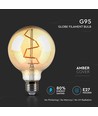 E27 4W LED globe lamp - Ø9,5 cm, Kooldraad, extra warm wit, 2200K