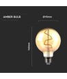 E27 4W LED globe lamp - Ø9,5 cm, Kooldraad, extra warm wit, 2200K
