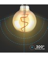 E27 4W LED globe lamp - Ø9,5 cm, Kooldraad, extra warm wit, 2200K