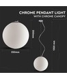 V-Tac glazen hanglamp - Ø25 cm, E27