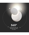 5W LED witte wandlamp - IP20 binnen, rond, draaibaar, incl. lichtbron
