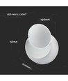 5W LED witte wandlamp - IP20 binnen, rond, draaibaar, incl. lichtbron