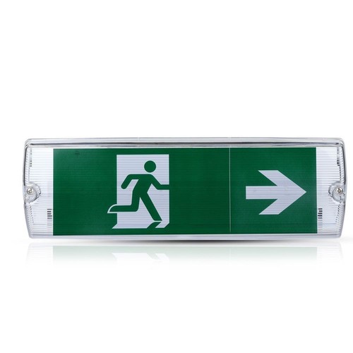 V-Tac 4W LED noodbewaking - Voor wandmontage 190 lumen, inclusief batterij en pictogrammen