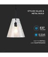 V-Tac moderne hanglamp - Kegelvormig glas, Ø27 cm, E27