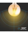 E27 6W LED globe lamp - Kooldraad, Ø12,5 cm, Extra warm wit, 2200K