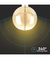 E27 8W dimbare LED reuzen globe lamp - Ø20 cm, Kooldraad, extra warm wit, 2000K