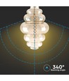 E27 8W dimbare LED reuzen globe lamp - Ø20 cm, Kooldraad, extra warm wit, 1800K