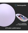 V-Tac RGB LED bol - Oplaadbaar, met afstandsbediening, Ø40 cm