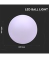 V-Tac RGB LED bol - Oplaadbaar, met afstandsbediening, Ø40 cm
