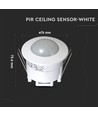 V-Tac bewegingssensor voor inbouw - LED-vriendelijk, wit, PIR infrarood, IP20 voor binnen