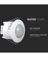 V-Tac bewegingssensor voor inbouw - LED-vriendelijk, wit, PIR infrarood, IP20 voor binnen
