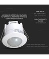 V-Tac bewegingssensor voor inbouw - LED-vriendelijk, wit, PIR infrarood, IP20 voor binnen