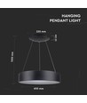 30W dimbare LED-kroonluchter - Zwart, zacht licht, warm wit
