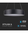 30W dimbare LED-kroonluchter - Zwart, zacht licht, warm wit