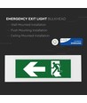 V-Tac 4W LED noodbewichting - Voor wand/plafond/inbouwmontage, 110 lumen, incl. batterij en pictogrammen
