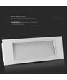 V-Tac 4W LED noodbewichting - Voor wand/plafond/inbouwmontage, 110 lumen, incl. batterij en pictogrammen