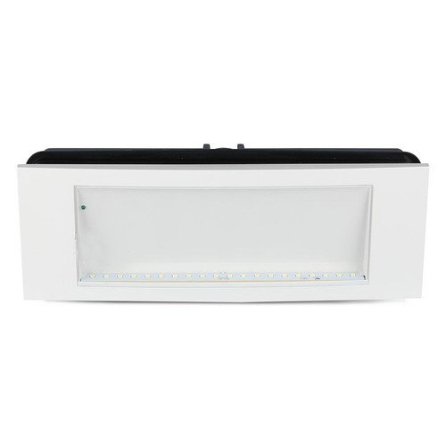 V-Tac 4W LED noodbewichting - Voor wand/plafond/inbouwmontage, 110 lumen, incl. batterij en pictogrammen
