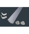 Aluminium hoekprofiel 30x30 voor IP65 en IP68 LED-strip - 2 meter, inclusief mat deksel en clips