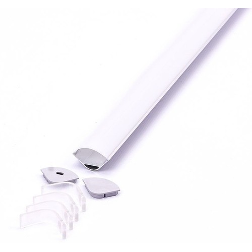 Aluminium hoekprofiel 30x30 voor IP65 en IP68 LED-strip - 2 meter, inclusief mat deksel en clips