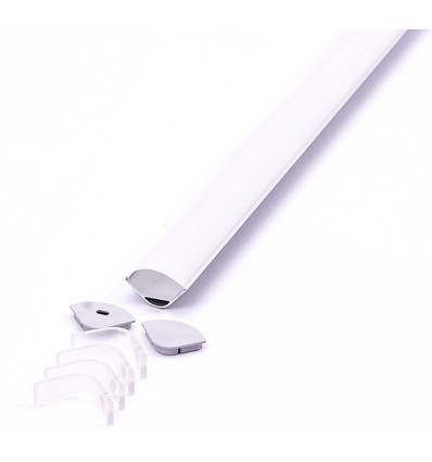 Aluminium hoekprofiel 30x30 voor IP65 en IP68 LED-strip - 2 meter, inclusief mat deksel en clips