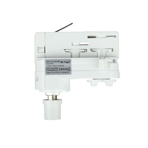 Lampfitting voor Global rails - Wit, Past op V-Tac rails, 3-fase