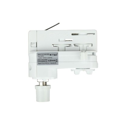 Lampfitting voor Global rails - Wit, Past op V-Tac rails, 3-fase