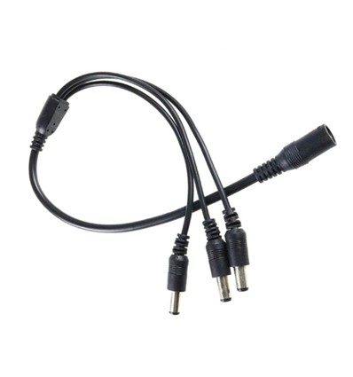 DC-kabel 3-weg splitter - Voor LED-strips, 5V-48V, zwart