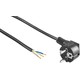 1,5 meter stroomkabel - 250V, IP20 binnen, Zwart, Schuko-stekker en gestripte draden, 16A