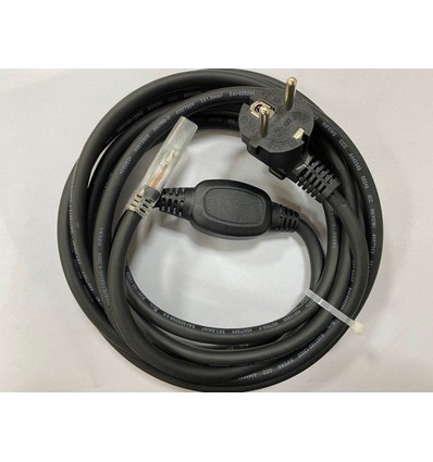 Stekker voor 230V LED-strip (Type Q), IP67 waterdicht - Inclusief eindkap, 5m, 230V