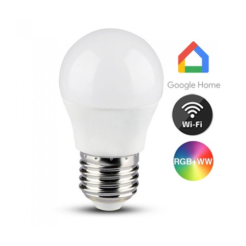 E27 5W Smart Home kogel LED-lamp - G45, Tuya/Smart Life, werkt met Google Home, Alexa en smartphones