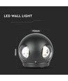 4W Wandlamp - IP65 buiten, rond, zwart, incl. lichtbron