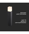 V-Tac vierkante tuinlamp - Zwart, 50 cm, IP54, GU10 fitting, zonder lichtbron, 230V