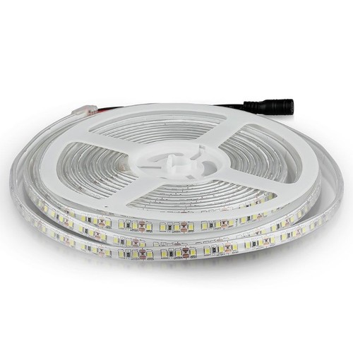 5m 7,2W/m spatwaterdichte LED strip - 12V DC, IP65, 120 LED's per meter