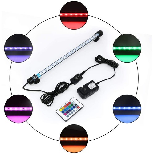92 cm RGB aquariumarmatuur - 9W LED, met zuignappen, IP67, geheugenfunctie