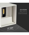 12W LED witte wandlamp - IP65 buiten, vierkant, verstelbare stralingshoek, incl. lichtbron