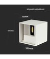 12W LED witte wandlamp - IP65 buiten, vierkant, verstelbare stralingshoek, incl. lichtbron