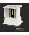 12W LED witte wandlamp - IP65 buiten, vierkant, verstelbare stralingshoek, incl. lichtbron