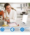 LED lichttherapielamp met timer/alarm - 18W, wit/blauw, 10.000 LUX, ingebouwde batterij