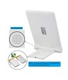 LED lichttherapielamp met timer/alarm - 18W, wit/blauw, 10.000 LUX, ingebouwde batterij