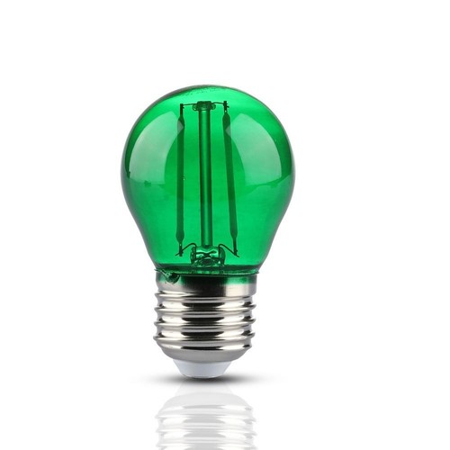 E27 2W LED kogellamp - Groen, Kooldraad
