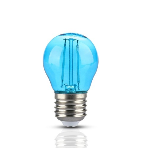E27 2W LED kogellamp - Blauw, filament