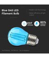 E27 2W LED kogellamp - Blauw, filament