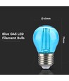 E27 2W LED kogellamp - Blauw, filament