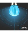 E27 2W LED kogellamp - Blauw, filament
