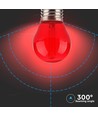 E27 2W LED kogellamp - Rood, Kooldraad