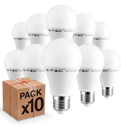 10 stuks E27 9W LED-lamp - 200 graden