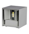 12W LED wandlamp - IP65 buiten, grijs, vierkant, verstelbare stralingshoek, incl. lichtbron