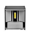 12W LED wandlamp - IP65 buiten, grijs, vierkant, verstelbare stralingshoek, incl. lichtbron